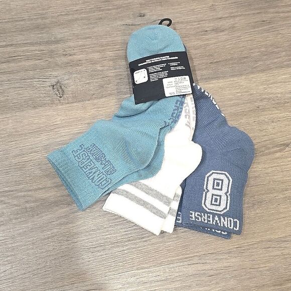 Converse 3-PK Half Cushion Varsity/Stripe Quarter Socks - Picture 4 of 5